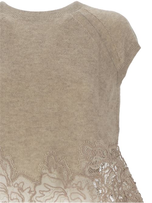 Lace panels knitted top Ermanno Scervino | D455L319APPYUM1507